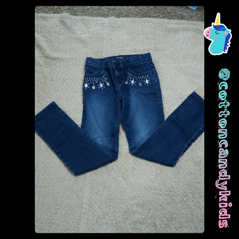 💖Girls size 10 childrens place jeweled blue jeans